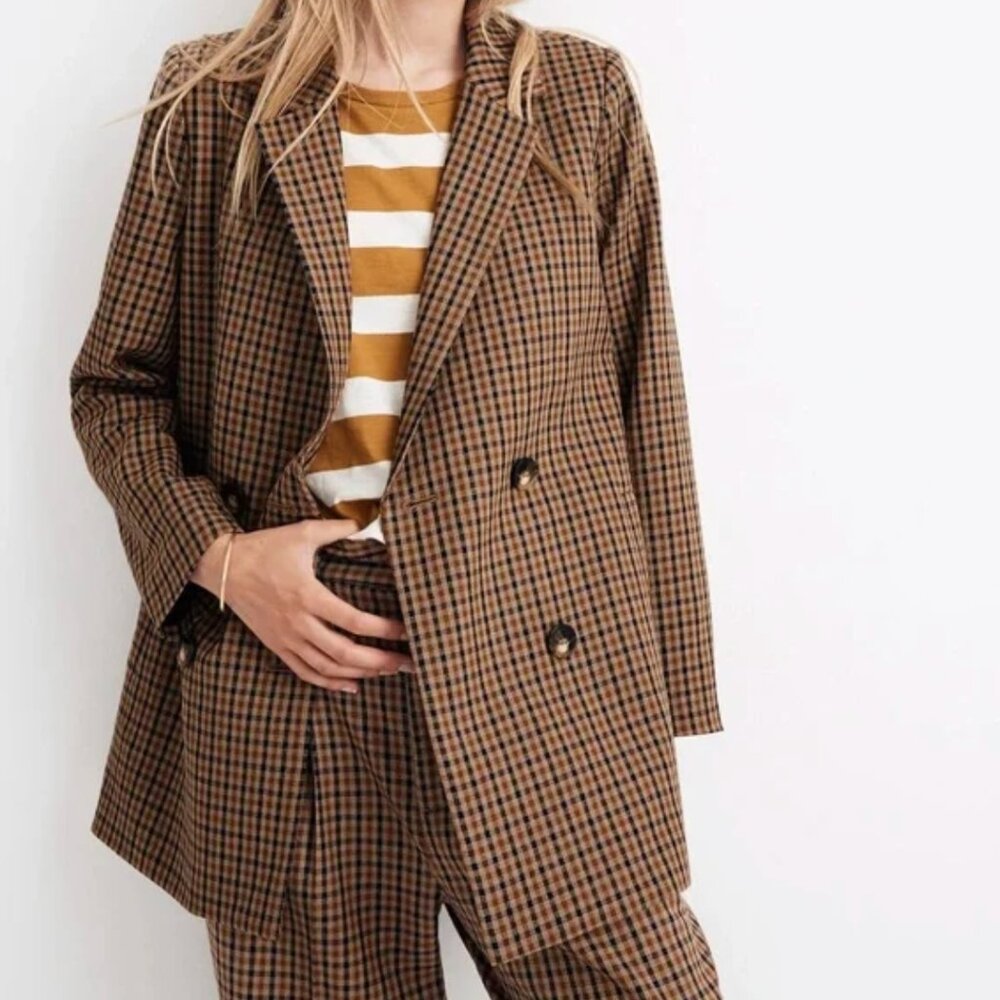 Madewell - Double Breasted Check Blazer